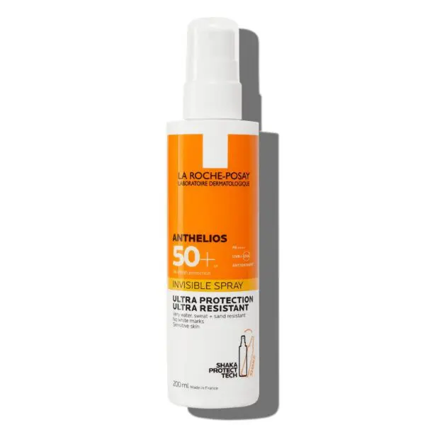 La Roche-Posay Anthelios Invisible Spray SPF 50+ pack shot - high protection sunscreen spray for outdoor activities.