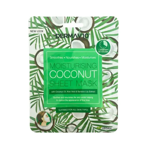 DermaV10 Moisturising Coconut Sheet Mask